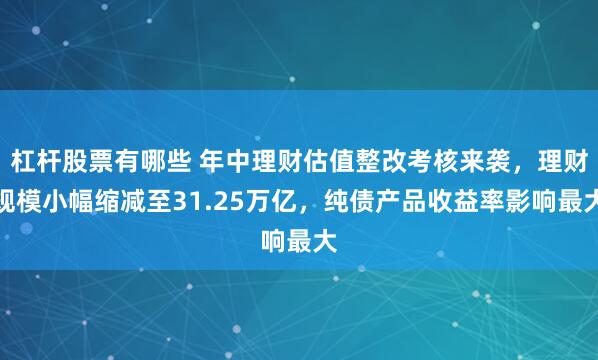 杠杆股票有哪些 年中理财估值整改考核来袭，理财规模小幅缩减至31.25万亿，纯债产品收益率影响最大