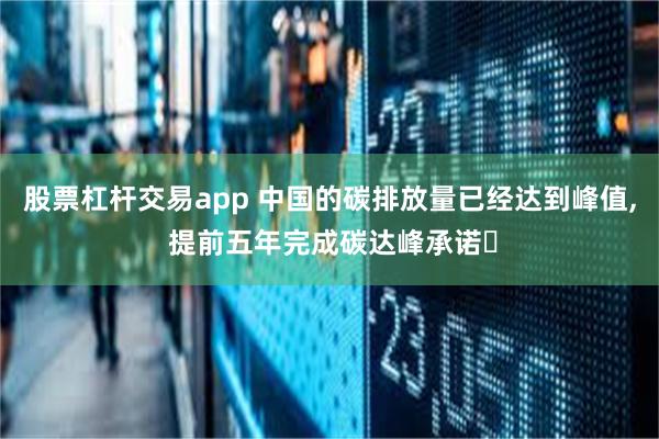 股票杠杆交易app 中国的碳排放量已经达到峰值, 提前五年完成碳达峰承诺‌