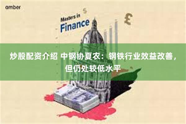 炒股配资介绍 中钢协夏农：钢铁行业效益改善，但仍处较低水平