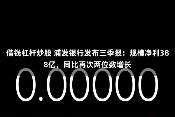 借钱杠杆炒股 浦发银行发布三季报：规模净利388亿，同比再次两位数增长