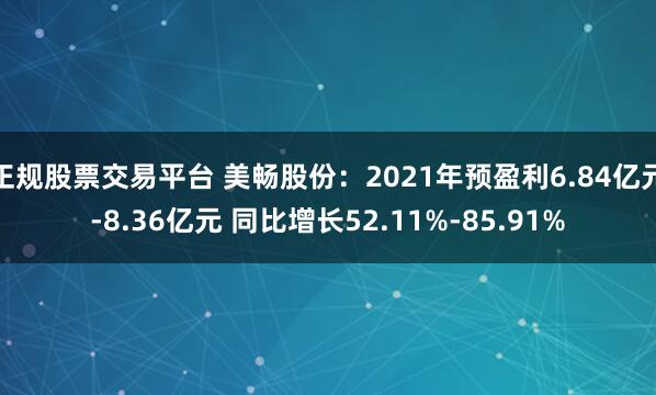 正规股票交易平台 美畅股份：2021年预盈利6.84亿元-8.36亿元 同比增长52.11%-85.91%
