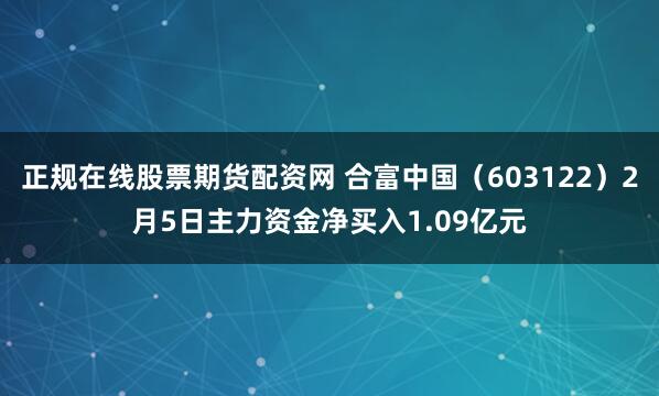 正规在线股票期货配资网 合富中国（603122）2月5日主力资金净买入1.09亿元