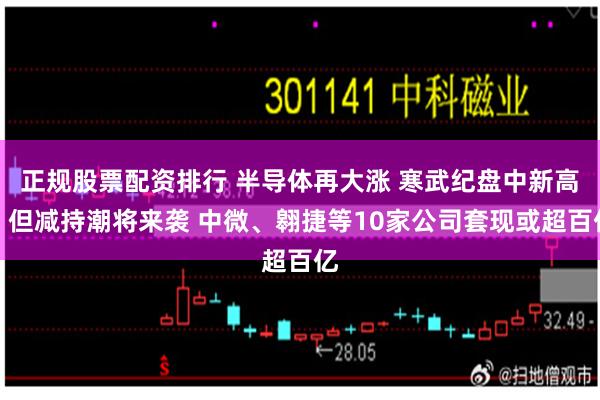 正规股票配资排行 半导体再大涨 寒武纪盘中新高！但减持潮将来袭 中微、翱捷等10家公司套现或超百亿