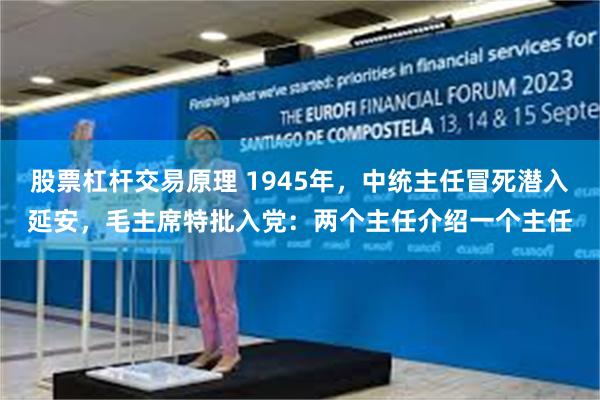股票杠杆交易原理 1945年，中统主任冒死潜入延安，毛主席特批入党：两个主任介绍一个主任