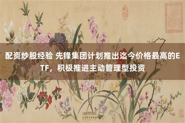 配资炒股经验 先锋集团计划推出迄今价格最高的ETF，积极推进主动管理型投资