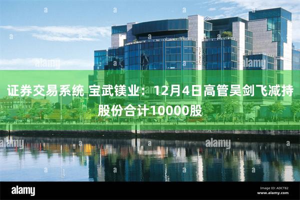 证券交易系统 宝武镁业：12月4日高管吴剑飞减持股份合计10000股