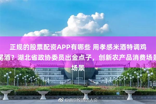 正规的股票配资APP有哪些 用孝感米酒特调鸡尾酒？湖北省政协委员出金点子，创新农产品消费场景