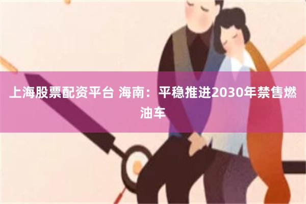 上海股票配资平台 海南：平稳推进2030年禁售燃油车