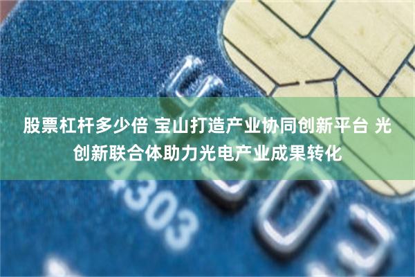 股票杠杆多少倍 宝山打造产业协同创新平台 光创新联合体助力光电产业成果转化