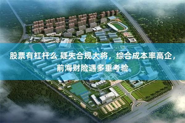 股票有杠杆么 疑失合规大将，综合成本率高企，前海财险遇多重考验