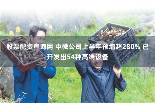 股票配资查询网 中微公司上半年预增超280% 已开发出54种高端设备